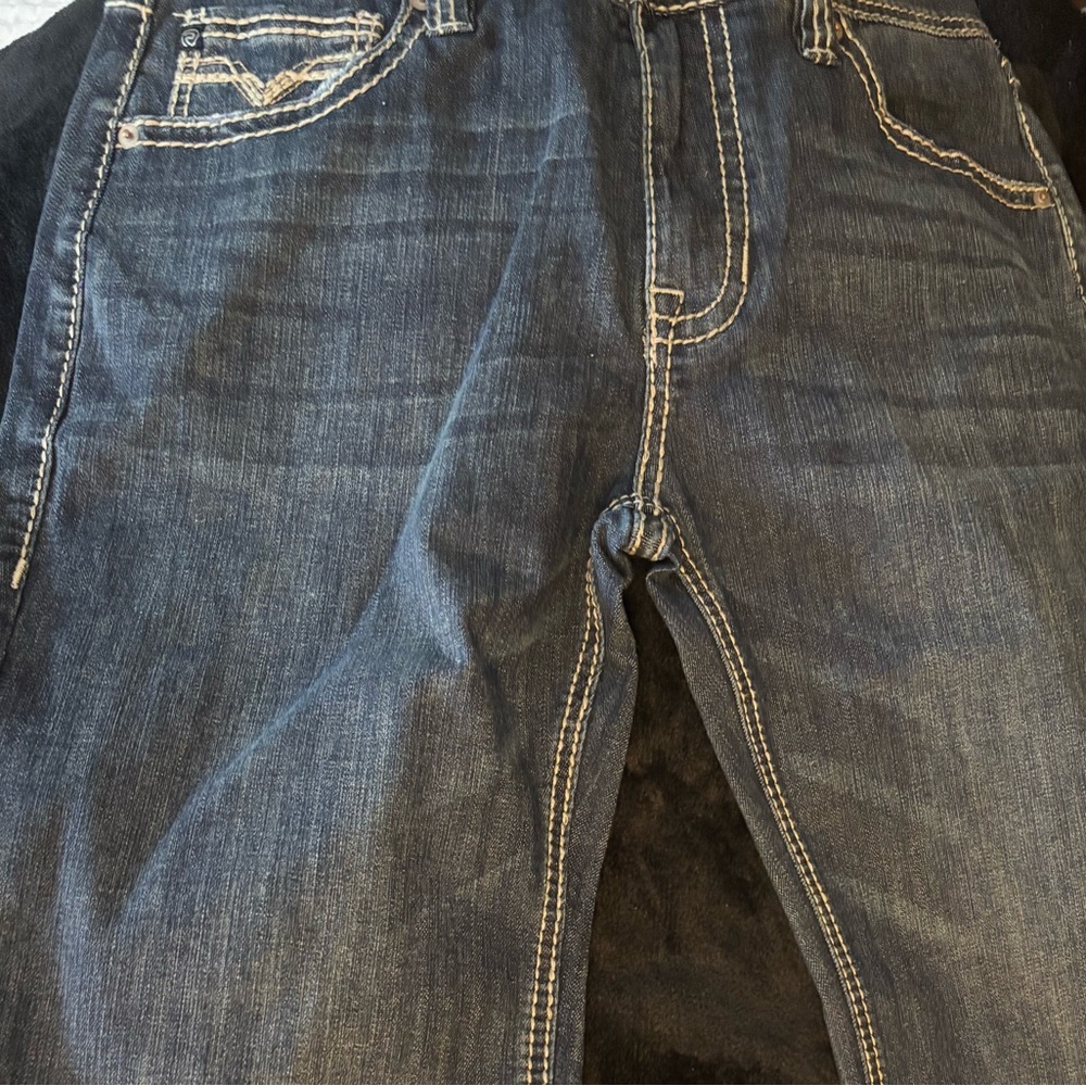 Blue Straight Jeans with Natural Fading